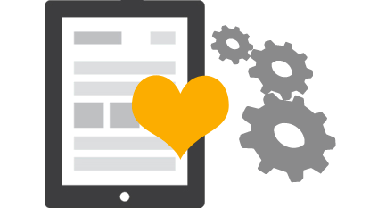 imagen de móvil con corazón amarillo de Diseño personalizado